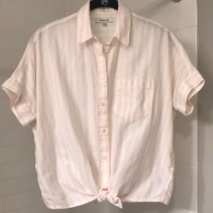 Madewell tie front shirt